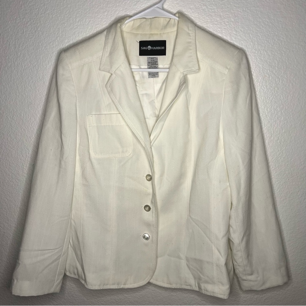 SAG HARBOR WOMEN'S BLAZER (WHITE)